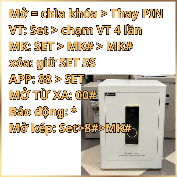 Xem tóm tắt HDSD két sắt xuân hòa bokee BK55A