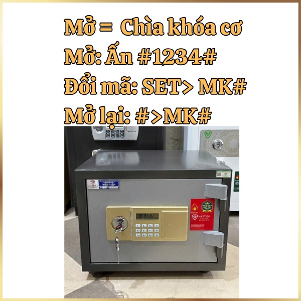 Tóm tắt hướng dẫn sử dụng Két sắt mini Việt Tiệp KW36E điện tử