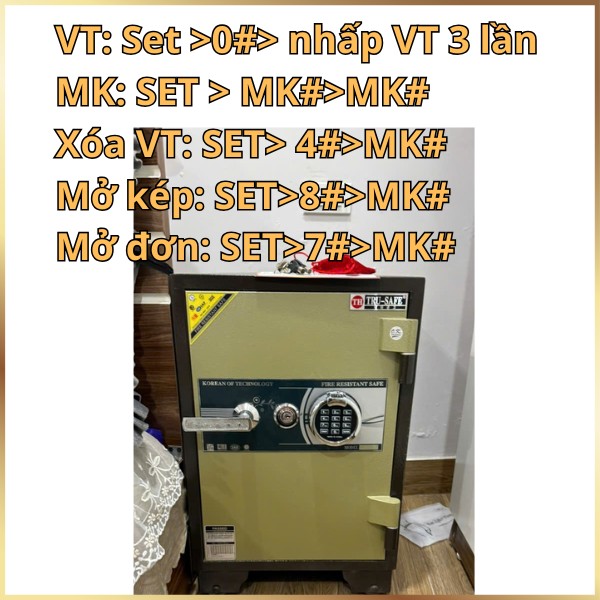 Hướng dẫn sử dụng két sắt vân tay điện tử Hàn Quốc loại mới mặt có chữ: made in korea