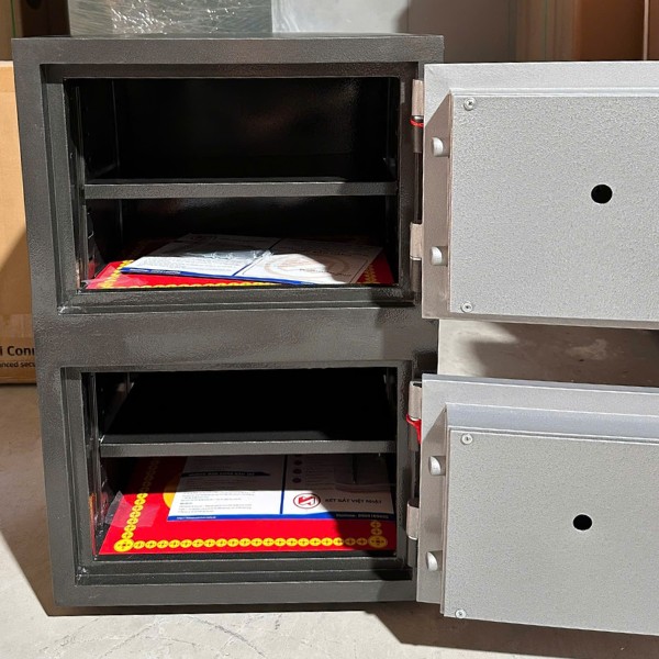 Két sắt 2 tầng Việt Nhật VN22DM-2T cơ đổi mã có nội thất rộng 2 ngăn