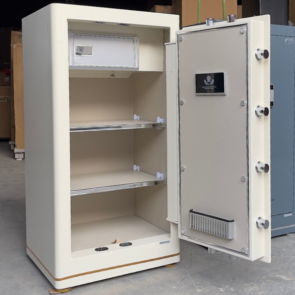 Két sắt nhập khẩu AFB HK-A1D-100HM Trắng kem chống trộm hiệu quả nhờ làm bằng thép tấm và chốt khóa INOX 4 chiều