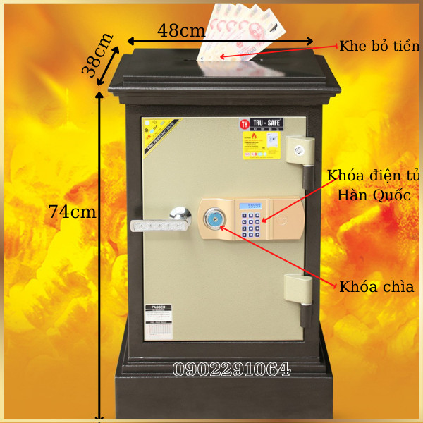 Két sắt trusafe KN90DTCD khoét nóc chất lượng cao