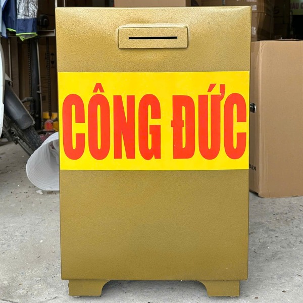 Két sắt công đức TKO77CD 130kg màu vàng đồng bền, đẹp, trang trọng