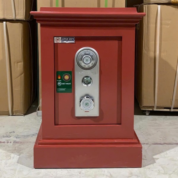 Két sắt công đức VN79CĐ màu đỏ với khóa chìa kết hợp khóa cơ