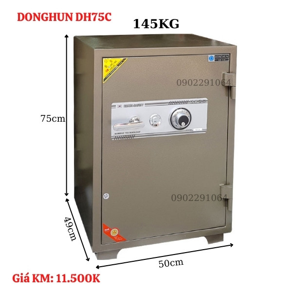 Két sắt Donghun DH75C hàn quốc khóa cơ đổi mã chất lượng cao