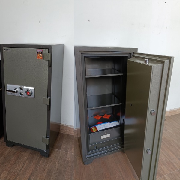 Két sắt Hòa Phát KS250K2C1 khóa cơ màu ghi xám