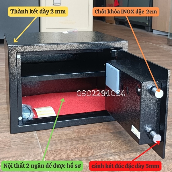 Nội thất két sắt mini khách sạn cao cấp NAGA AG25 màu đen
