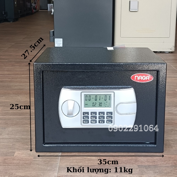 Két sắt mini khách sạn cao cấp NAGA AG25 màu đen chất lượng cao