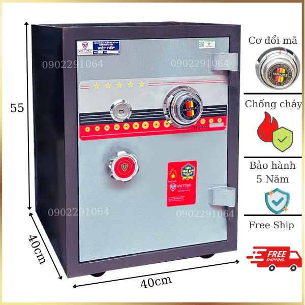Mua Két sắt khóa cơ đổi mã Việt Tiệp KW58DM chống cháy an toàn dễ sử dụng