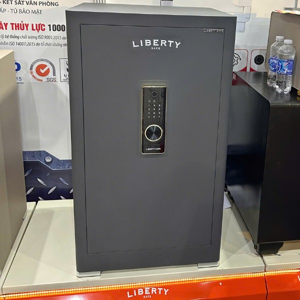 Két sắt Liberty LB1000PRO vân tay điện tử kết nối điện thoại màu ghi xám