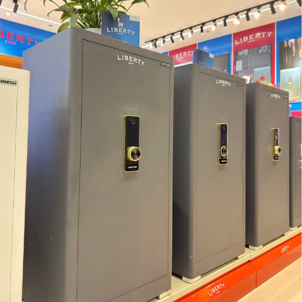 Két sắt liberty LB1500 Pro to cỡ lớn màu xám thép đúc báo động điện thoại