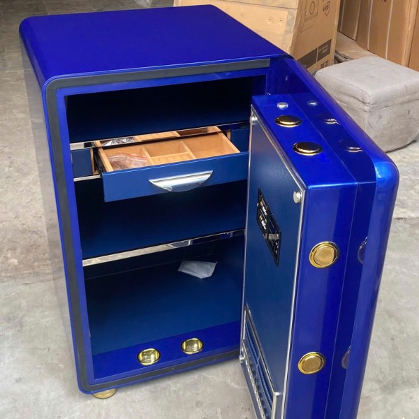 Két sắt phong thủy nhập khẩu 70ALS màu xanh chốt đồng và sơn nano phủ bóng siêu đẹp