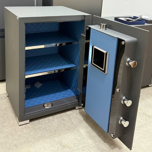 Két sắt Philips SBX202-6C0 màu xám có nội thất 3 ngăn màu xanh