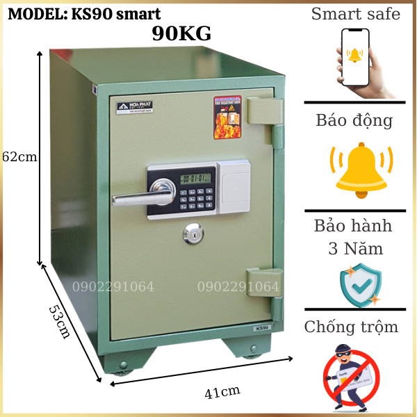 Két sắt thông minh hòa phát KS90K1DT Smart điện tử chính hãng hiện đại nhất