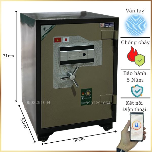 Két sắt thông minh Việt Nhật VN99FE màu gold kết nối điện thoại chống cháy chất lượng cao