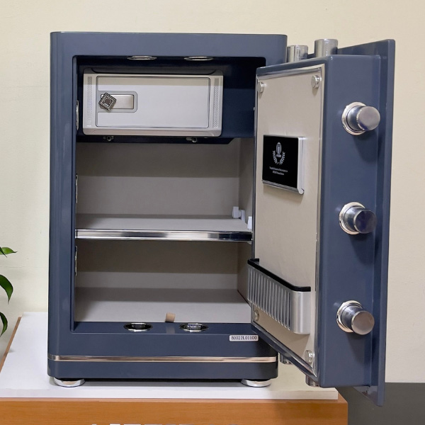 Két sắt vân tay AFB HK-A1D-60HM xanh ngọc nội thất rộng được bọc da cao cấp