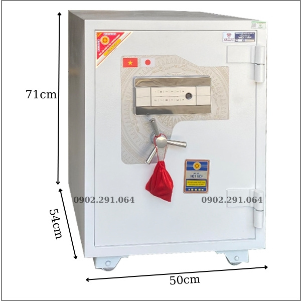 Két sắt Vân tay Việt Tiệp KW88FE màu trắng kết nối điện thoại