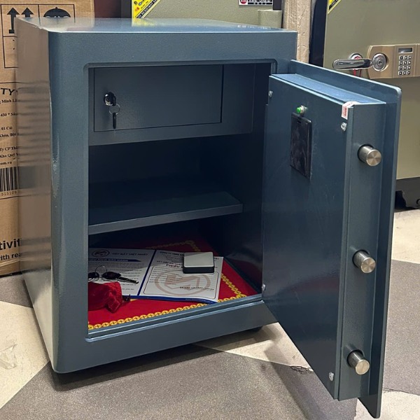 Két sắt điện tử Việt Nhật VN-56AE màu xanh chống trộm cạy phá