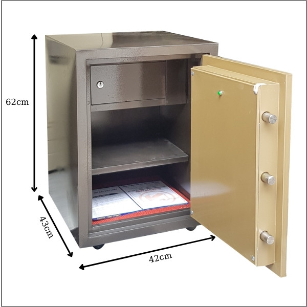 Nội thất két sắt chống cháy VN58DT điện tử chia làm 2 ngăn