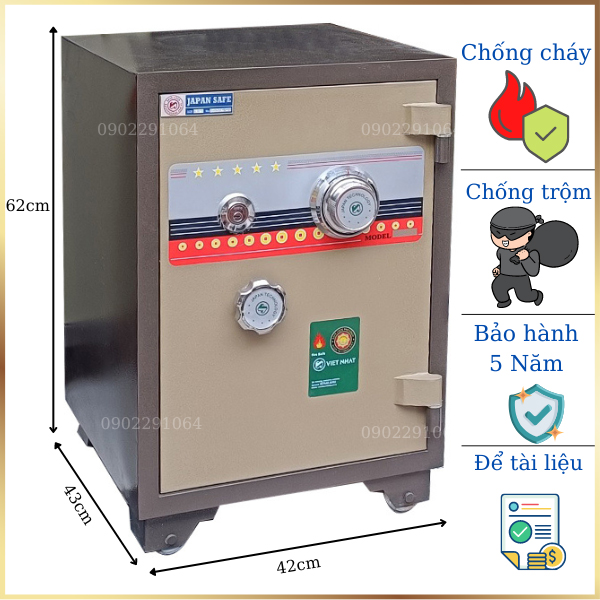 Két sắt Việt Nhật VN79DM cơ đổi mã chống cháy giá rẻ chất lượng cao