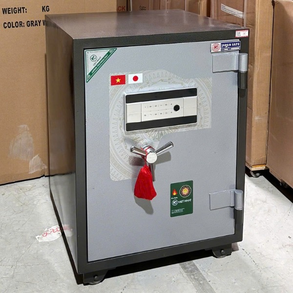 Két sắt thông minh Việt Nhật VN99FE màu ghi xám chống cháy 2000 độ C trong 2 giờ