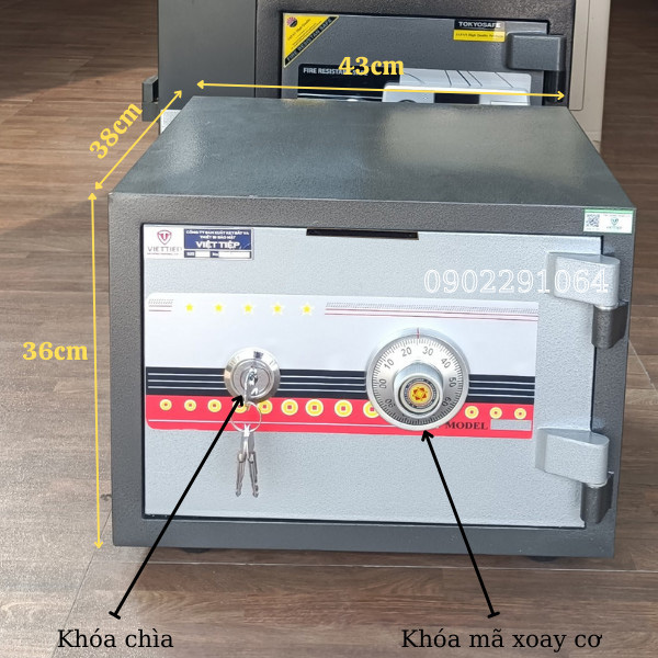 Két sắt việt tiệp KA30KC khoét mặt trước khóa cơ loại nhỏ mini