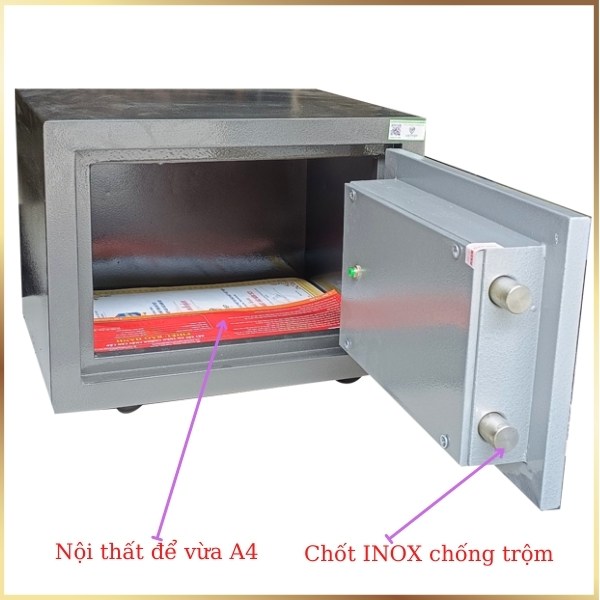 Nội thất két sắt việt tiệp mini KW33KC chống cháy an toàn bảo mật