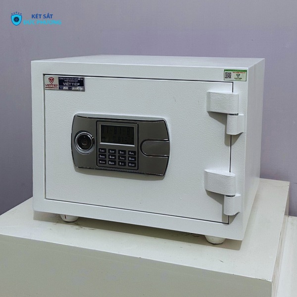 Két sắt mini Việt Tiệp KW38E điện tử màu trắng khóa chìa thông minh chống đánh chất lượng cao