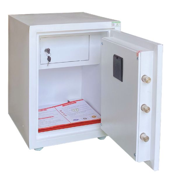 Nội thất Két sắt Việt Tiệp KW52FE vân tay màu trắng