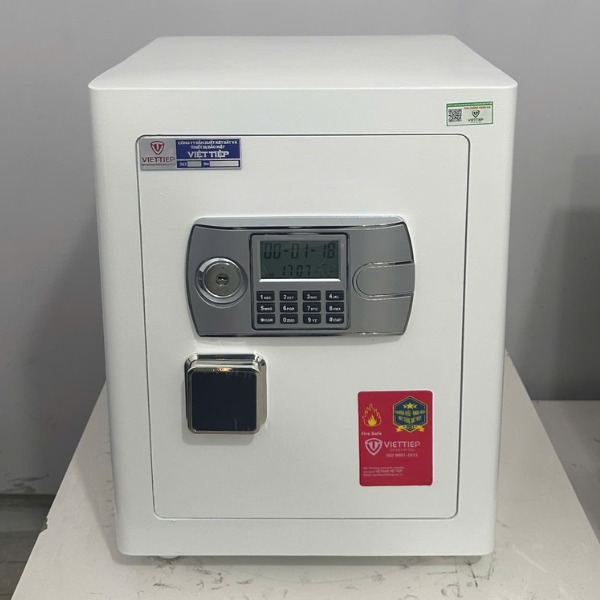 Két sắt tài lộc Việt Tiệp KW52SCE điện tử màu trắng