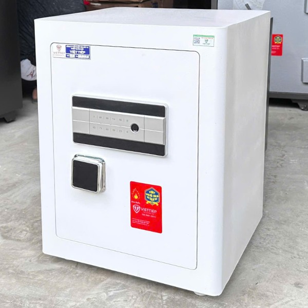 Két sắt siêu cường Việt Tiệp KW58SC kết nối điện thoại màu trắng