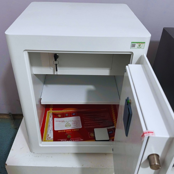 Nội thất két sắt siêu cường Việt Tiệp KW58SCF màu trắng