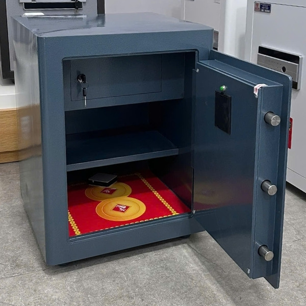 Nội thất két sắt siêu cường Việt Tiệp KW58SCF vân tay màu xanh