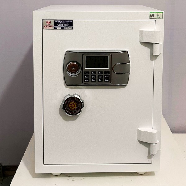 Két sắt điện tử Việt Tiệp KW65E màu trắng cao cấp cho gia đình văn phòng sang trọng phù hợp với mọi gia đình