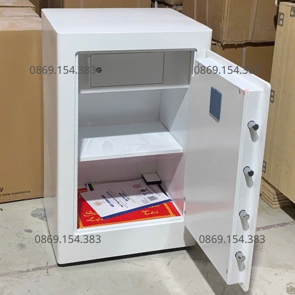 Nội thất Két sắt Việt Tiệp KW82-SCFE vân tay điện tử thép 7ly màu trắng