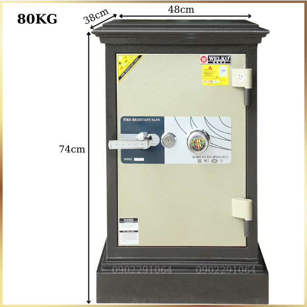 Thông số kỹ thuật két sắt Welko KN45 Khóa cơ chính hãng