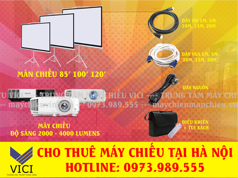 Bộ máy chiếu cho thuê tại Trung tấm máy chiếu Vici