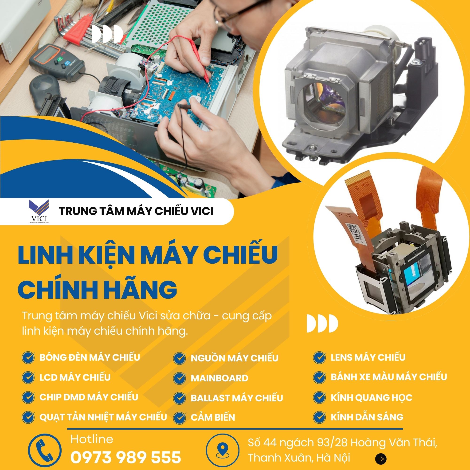 Trung tâm máy chiếu Vici - Linh kiện chính hãng
