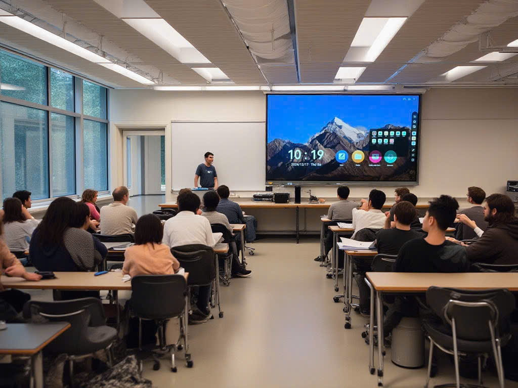 Lắp đặt màn hình tương tác cho lớp học