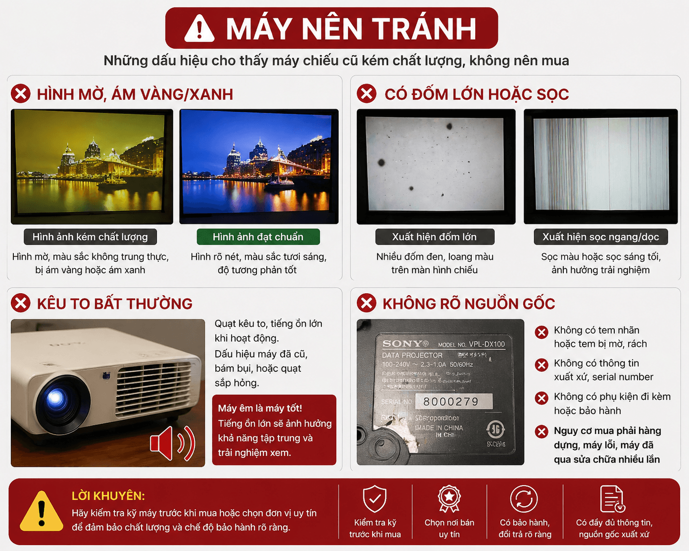 lưu ý khi thuê máy chiếu