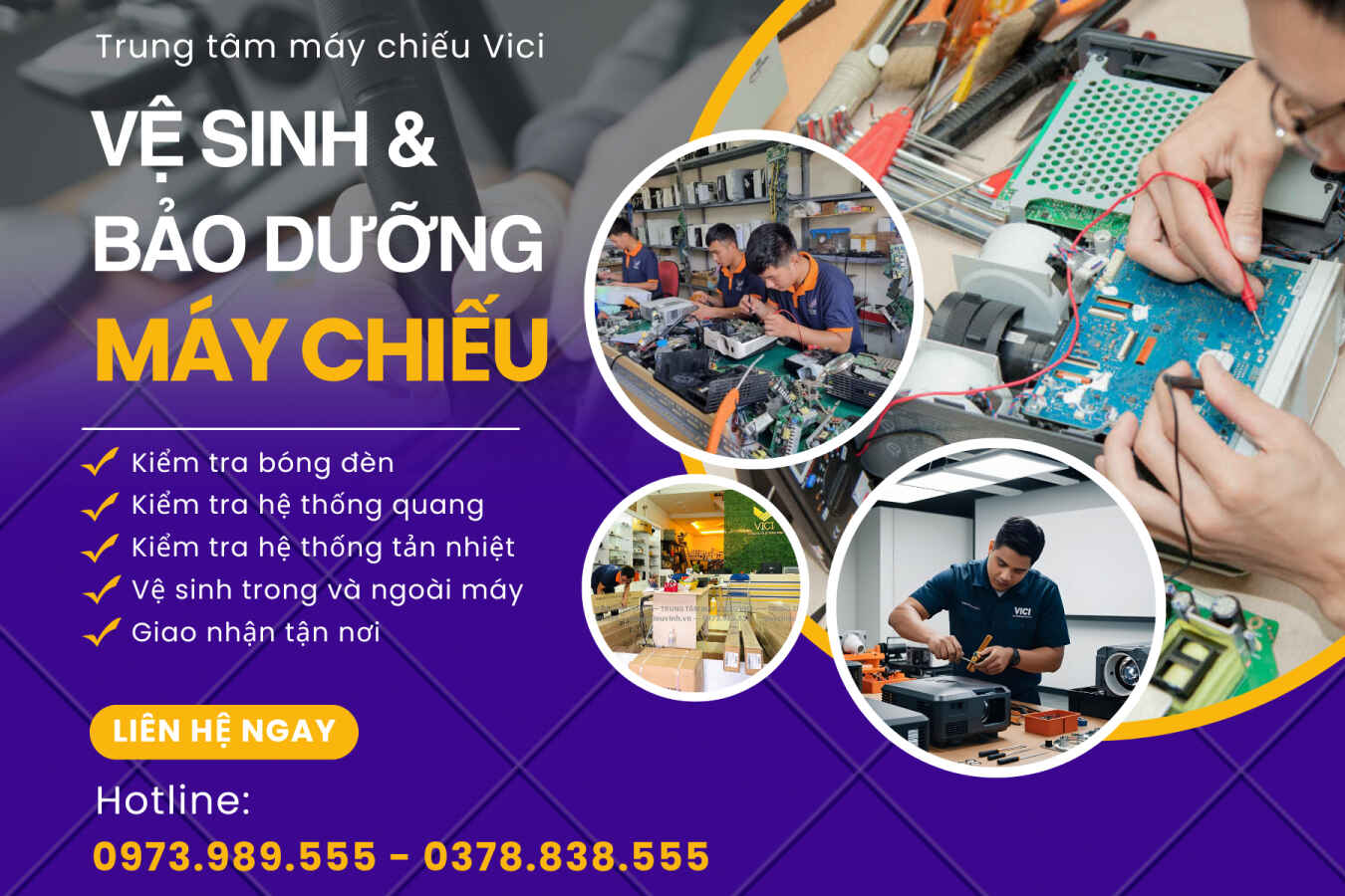 Vệ sinh bảo dưỡng máy chiếu tại Vici