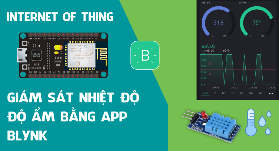 Giám sát nhiệt độ, độ ẩm bằng App Blynk sử dụng NodeMCU ESP8266
