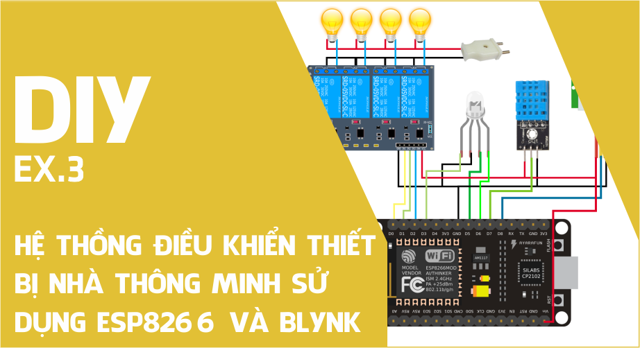 Hệ thống điều khiển thiết bị nhà thông minh sử dụng NodeMCU ESP8266 và App Blynk