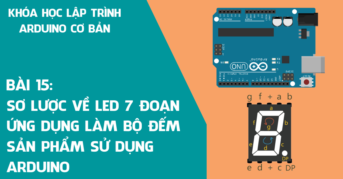 Bài 15: Sơ lược về LED 7 Đoạn ứng dụng làm bộ đếm sản phẩm sử dụng Arduino