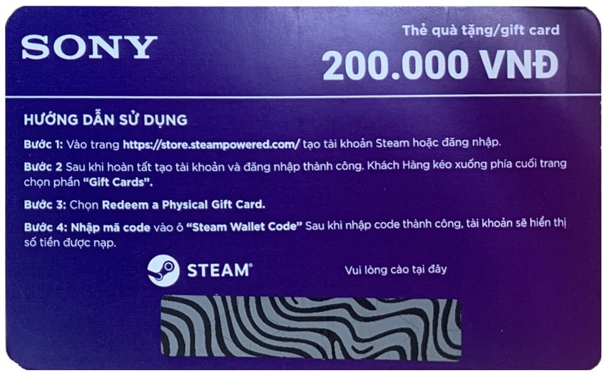 Thẻ nạp Steam 200k