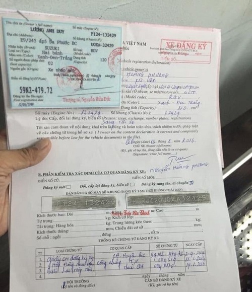 Đem hết giáy tờ vào phòng nộp phí cấp biển