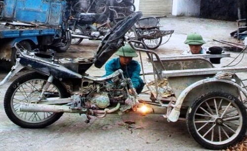 xe ba bánh tự chế bị hỏng hóc thường xuyên