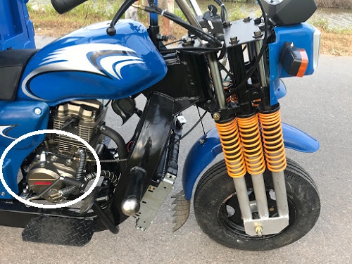 Cục máy là bộ phận không thể thiếu của xe ba gác