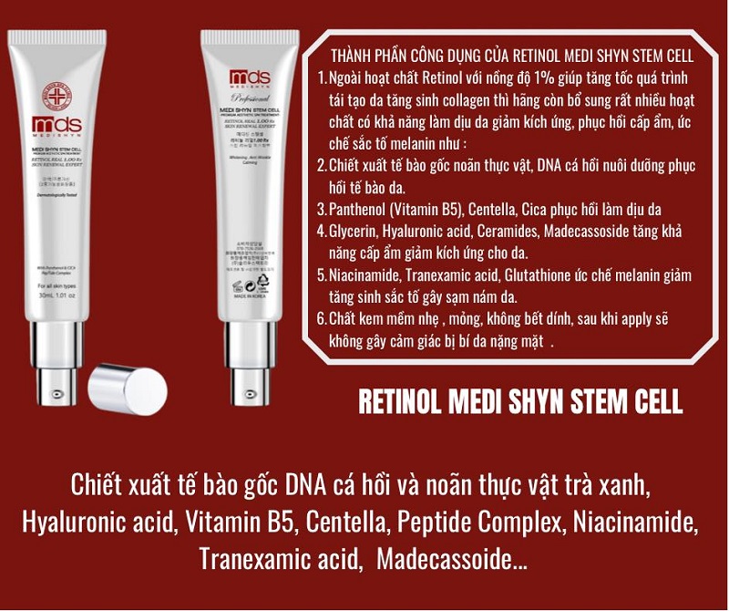 kem duong tre hoa da retinol medi shyn stem cell 1