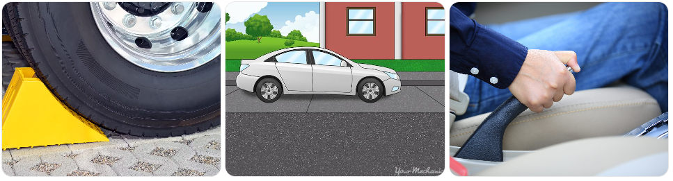 Bước-1 Đỗ xe và chèn bánh